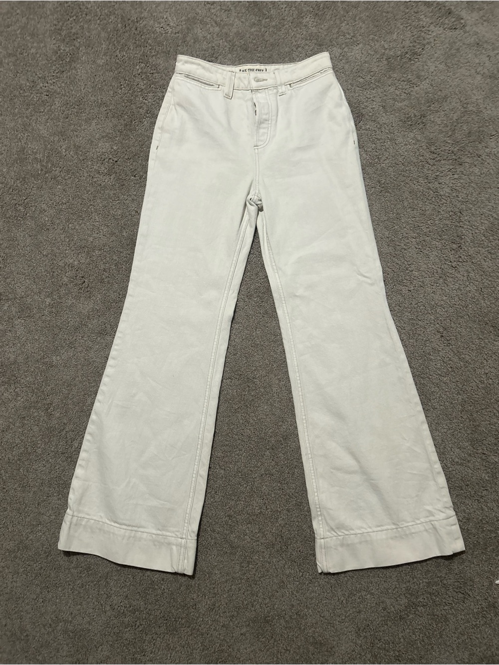 We The Free White Wide-Leg Jeans